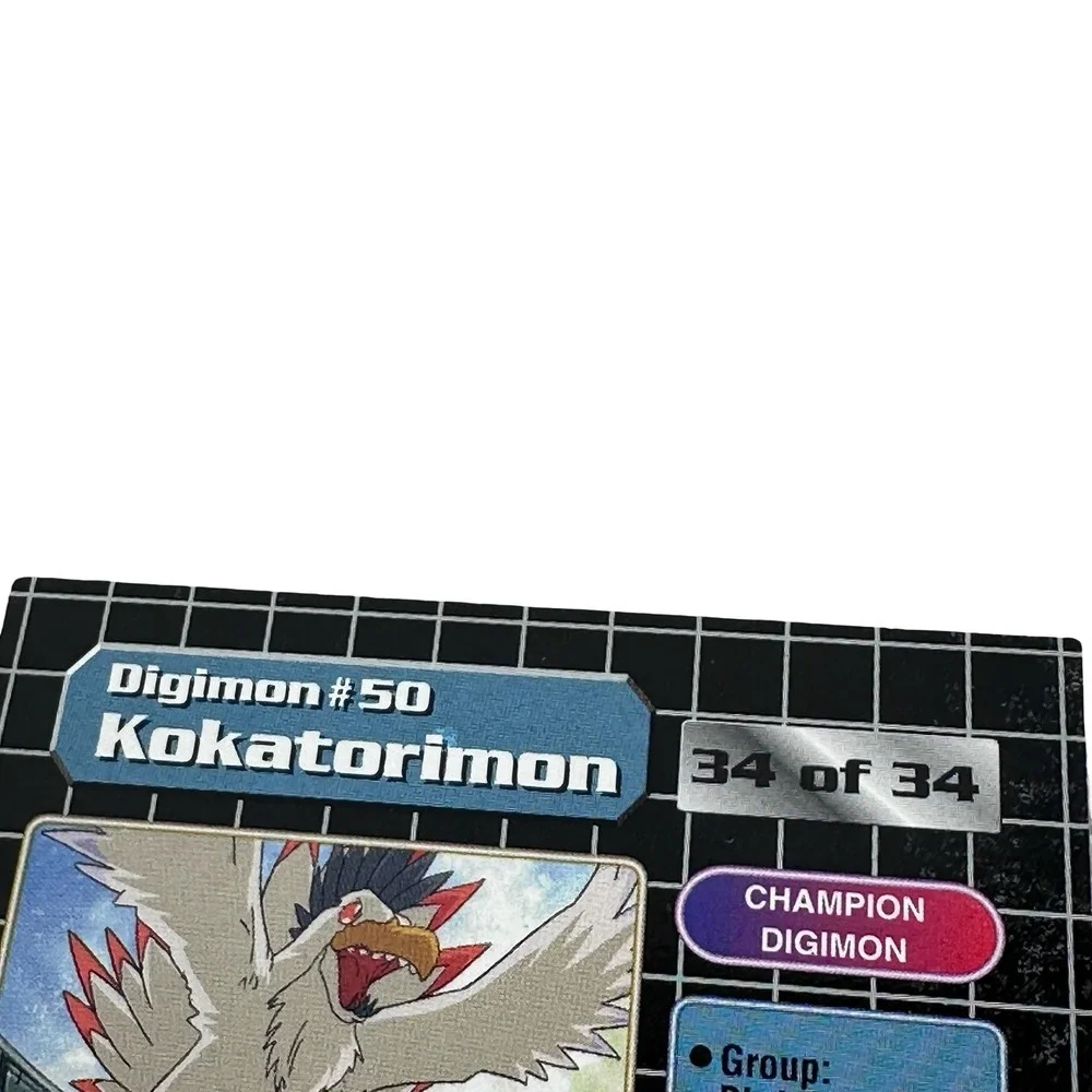 1999 Upper Deck Digimon Series 2 Kokatorimon 34 of 34 Prism Holofoil Card